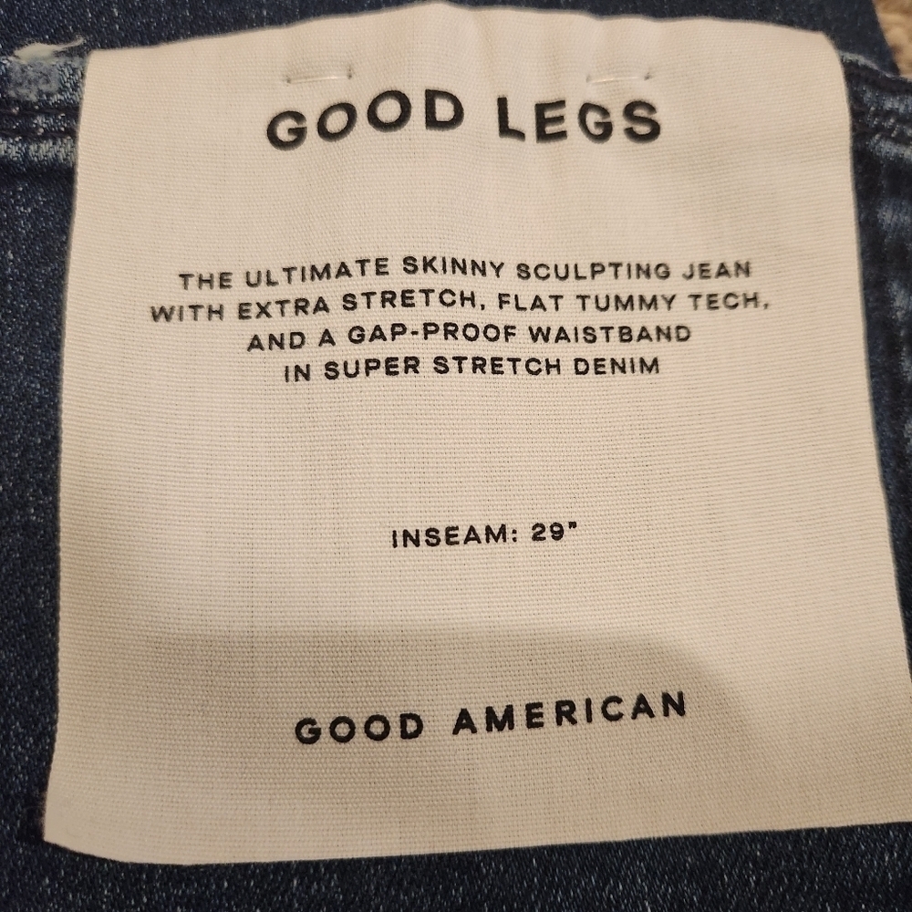 GOOD AMERICAN NWT GOOD LEGS SKINNY CASHMERE JEANS INDIGO312 Size 0/25 - Picture 5 of 10